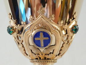 Solid silver gilt antique French Gothic Chalice.